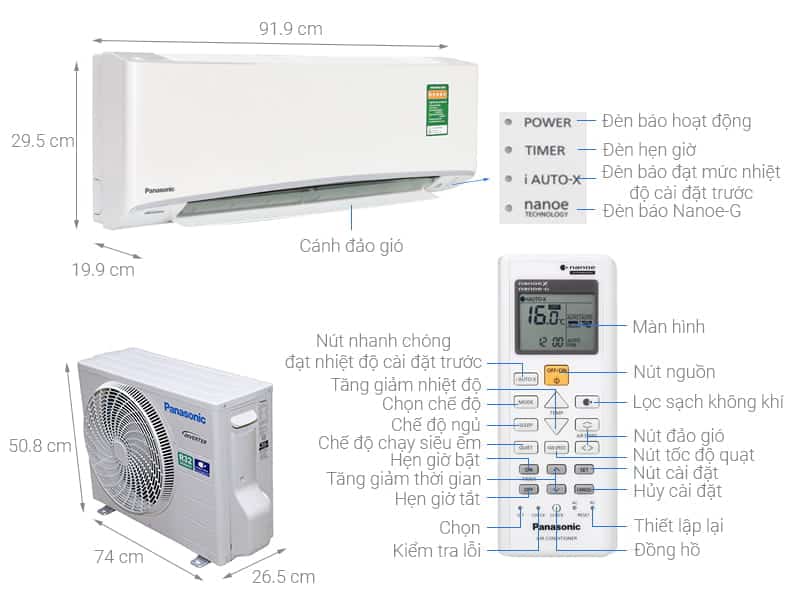 Máy lạnh Panasonic Inverter 1.5HP U12ZKH-8