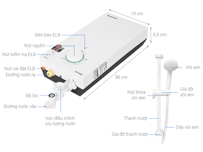 Máy Tắm Nóng Trực Tiếp Panasonic DH-3VS1VW 6 Máy Tắm Nóng Trực Tiếp Panasonic DH-3VS1VW - Ảnh 6