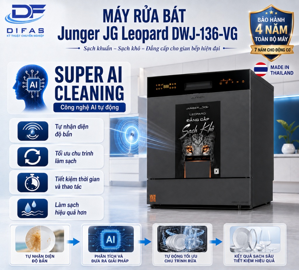 Máy rửa bát Junger JG Leopard DWJ-136-VG 7 vn 11134207 81ztc mssjqq92ji146c