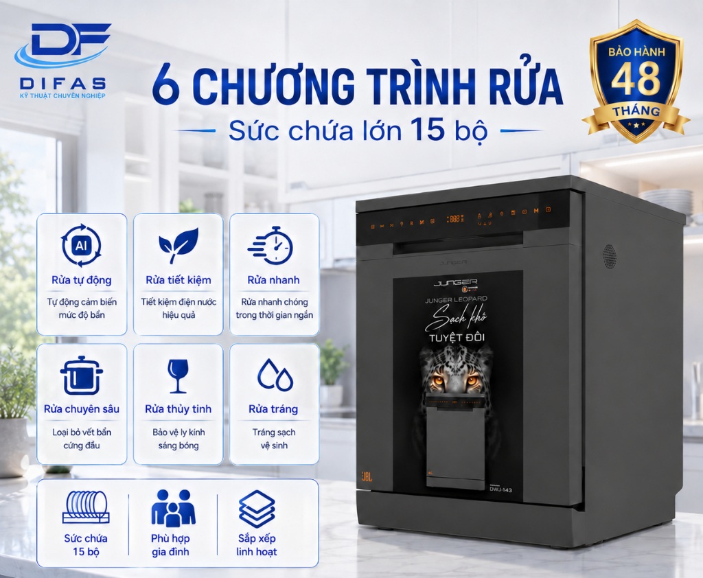 Máy rửa bát Junger JG Leopard DWJ-143 12 vn 11134207 81ztc mst78urwowsh1c