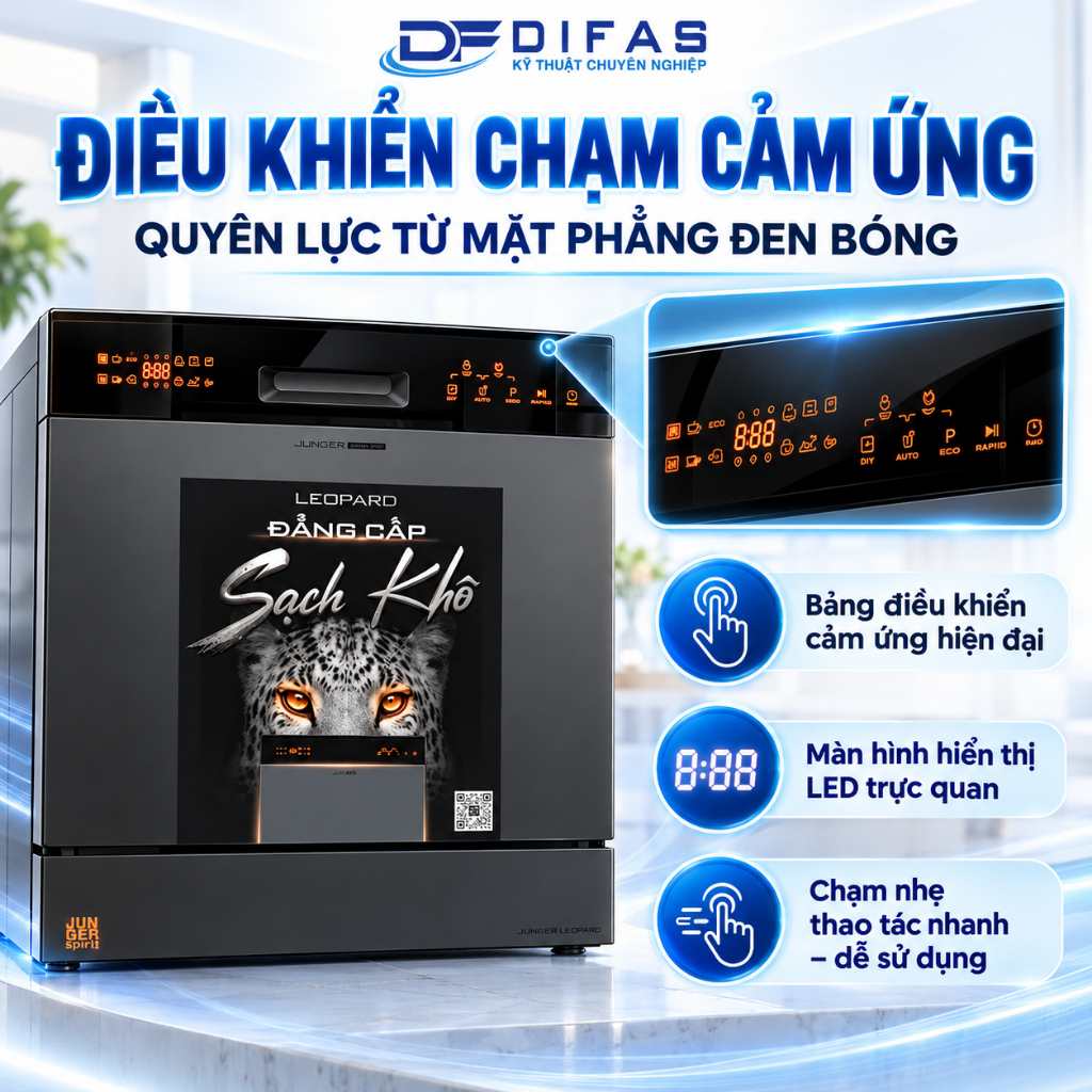 Máy Rửa Bát Junger LEOPARD DWJ-136-PRO