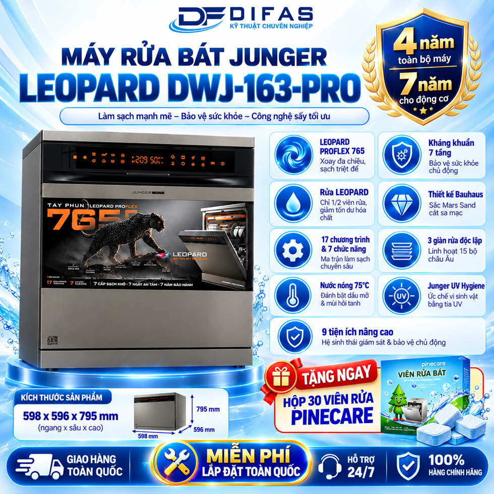 Máy Rửa Bát Junger LEOPARD DWJ-163-PRO 4 vn 11134207 81ztc mttb92832b5v71